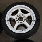 JDM A-Tech Monoblock White 15 Wheel and Tire Set 
